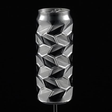 Aluminium Can Recycled Metal Art by Noah Deledda Cyberpunk Armor, Recycled Metal Art, Aluminum Art, Aluminum Can Crafts, Recycled Art Projects, Bottle Design Packaging, Recycled Tin, Aluminum Cans, Aluminum Can