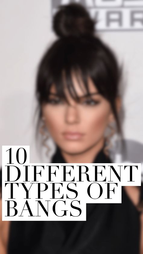 There are many different types of bangs, so which one is right for you?  The first step is to know the difference between all of them. Different Types Of Bangs, Types Of Bangs, Bangs Tutorial, Bangs For Round Face, How To Cut Bangs, Bangs Hairstyles, Bangs With Medium Hair, Healthy Hair Tips, How To Style Bangs