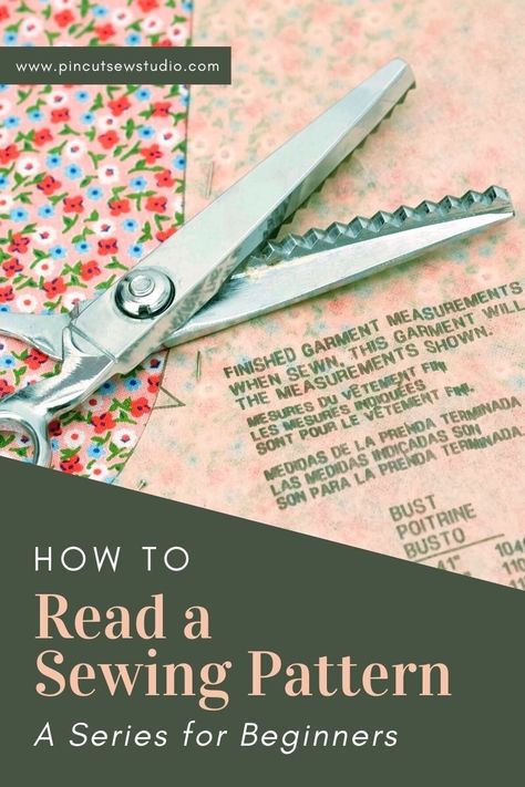 Learning to use sewing patterns can be confusing and frustrating! I promise it’s not as hard as it looks when you take it out of the envelope. Learn how to read and use sewing patterns and make sense of the fit, instructions, sewing terms and more, in my beginner friendly series. || Pin Cut Sew Studio #sewing #patterns #howtosew Sew Studio, Sewing Terms, Sewing Space, Sewing Tutorials Free, Sew Easy, Sewing Blogs, Sewing Projects For Beginners, Sewing Skills, Diy Sewing Projects