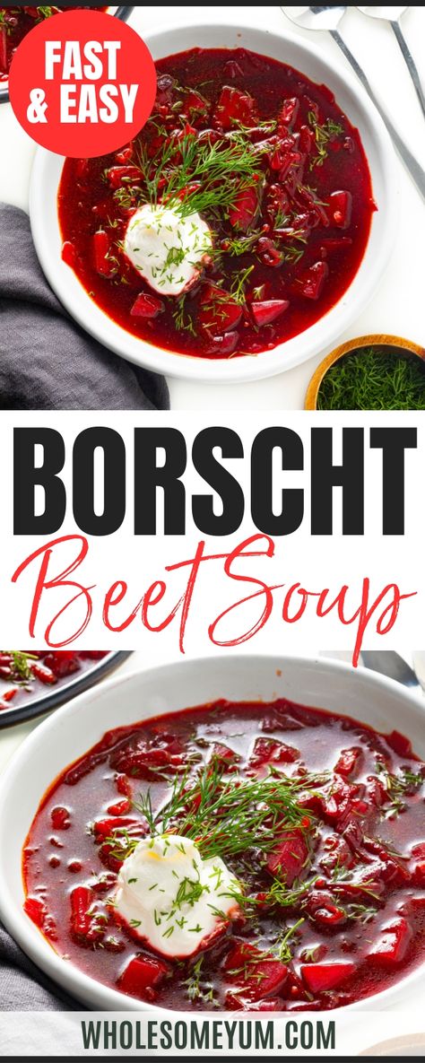 Beet Borscht, Beet Soup Recipes, Borscht Recipe, Metabolic Balance, Borscht Soup, European Dishes, Beet Soup, Wholesome Yum, Best Soup Recipes