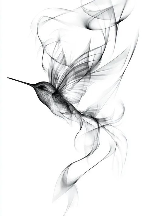 Tattoo idea: tattoo sketch Soft watercolor hummingbird. 3d tattoo 3 Soft Bird Tattoo, Cool Hummingbird Tattoo, Hummingbird Sketch Tattoo, Hummingbird Wings Tattoo, Bee Sketch Tattoo, Humming Bird Sketch, Hummingbird Outline Tattoo, Watercolor Hummingbird Tattoo, Hummingbirds Tattoo