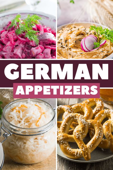 These easy German appetizers will give you an authentic Oktoberfest experience! From salads to pretzels to pies, bring a taste of Germany into your kitchen with these bites! Traditional German Appetizers, Authentic German Appetizers, Easy German Recipes Dinners, German Snacks Appetizers, Octoberfest Food Appetizers, German Dips, Octoberfest Appetizers, German Charcuterie Board, German Recipes Authentic