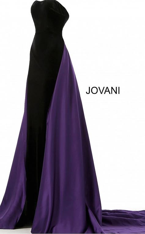 Black And Purple Dress, Purple Evening Gown, Dress With Long Train, Purple Evening Gowns, Jovani Gown, Purple Long Dress, Velvet Evening Gown, Purple Velvet Dress, Purple Curtains