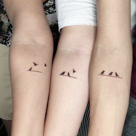 90+ Cousin Tattoo Ideas To Celebrate The Special Bond Mother Two Daughter Tattoos, Three Sister Tattoos, Siblings Tattoo For 3, Matching Tattoos For Siblings, Matching Bff Tattoos, Cousin Tattoos, Maching Tattoos, Matching Friend Tattoos, Sisters Tattoo