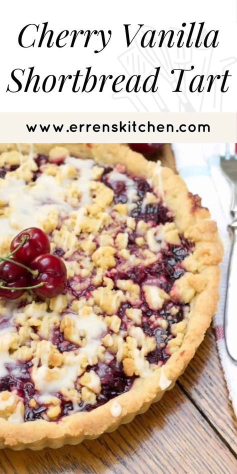 Cherries Recipes, Shortbread Tart, Dessert Tarts, Tart Cherries Recipes, Summer Fruit Desserts, Vanilla Shortbread, Homemade Pies, Raspberry Crumble, Recipes Fruit