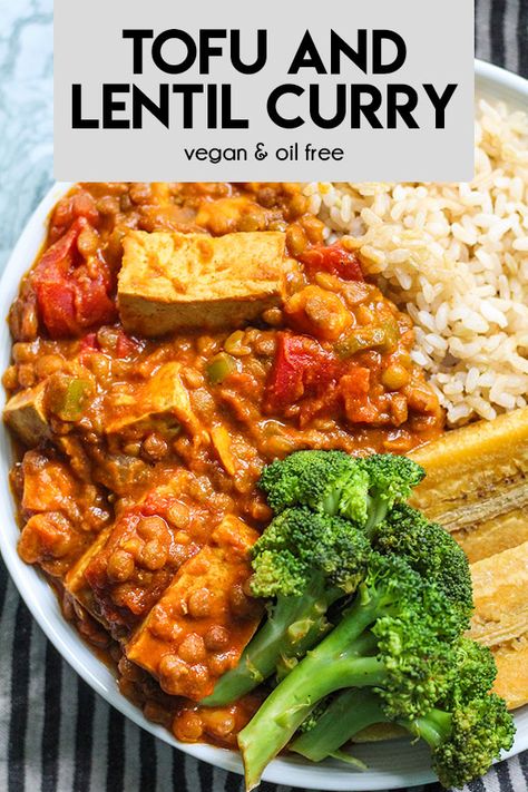 Tofu Lentil Recipe, Tofu Dinners, Vegan Stews, Vegan Oil Free, Tofu Curry, Vegan Baby, Oil Free Vegan, Heart Food, Eat Healthier