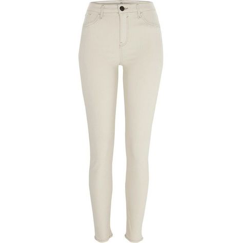 River Island Cream Amelie super skinny jeans (€68) ❤ liked on Polyvore featuring jeans, bottoms, cream, skinny jeans, women, super skinny jeans, zipper skinny jeans, tall white jeans, tall jeans and zip jeans Jeans Tall, Character Wardrobe, Cream Jeans, Beige Jeans, Peyton List, Zipper Jeans, White Denim Jeans, Woman's Fashion, Tall Jeans