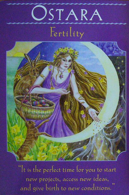 Ostara Card for Fertility Goddess Guidance Oracle, Vernal Equinox, Doreen Virtue, Spring Equinox, Beltane, On The Moon, Oracle Cards, Gods And Goddesses, Book Of Shadows