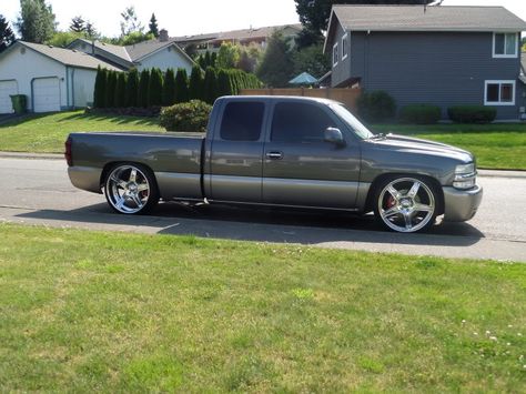 Silverado grey billet Intro rockman wheels 5 star.  chevy 2000 Chevy Silverado 1500 Extended Cab, Chevy Silverado Lowered, Silverado Lowered, 2000 Chevy Silverado 1500, 2000 Chevy Silverado, 2005 Chevy Silverado, Custom Silverado, 2002 Chevy Silverado, Chevy Impala Ss