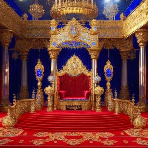 Raj Darbar Background, Indian Throne Room, Raj Mahal, Royal Decor, Free Cartoon Characters, Good Morning Rose Images, Haldi Ceremony Outfit, Biblical Artwork, Royal Throne