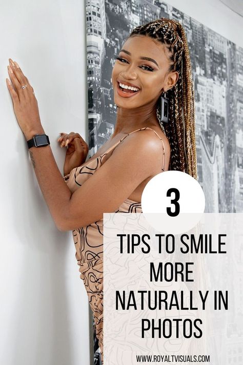 Your smile is the first thing people see in your photo. So here is 3 simple tricks to smile more naturally the next time you’re getting your photo taken. #Photoshoottips #smiling #photoshoot #photography How To Smile Better, Photo Shoot Tips, Smile Pictures, Stylish Photo, Smile Photography, Photography Posing Guide, Posing Tips, Foto Tips, Best Poses For Pictures