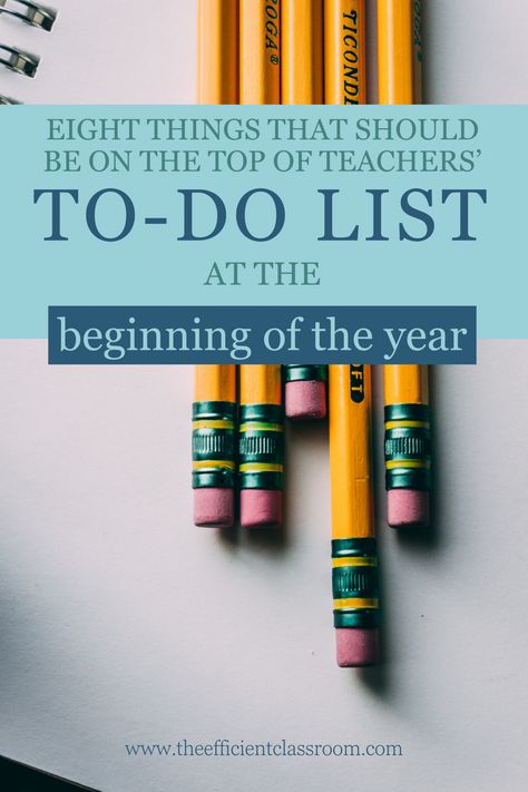 Teacher Checklist, Back To School List, Back To School Ideas, High School Activities, Teaching High School English, First Week Of School Ideas, First Year Teaching, Classroom Procedures, Beginning Of Year