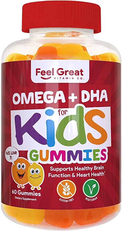 Amazon.com: Complete DHA Gummies for Kids by Feel Great 365 (1 Pack), Omega 3 6 9 from Algae, Chia, and Coconut Oil, Supports Healthy Brain Function, Vision, and Heart Health in a Chewable Vegan Supplement: Health & Personal Care Kids Multivitamin, Vegan Supplements, Gummy Vitamins, Vitamins For Kids, Healthy Brain, Brain Function, Heart Health, Nutrition Recipes, Heart Healthy