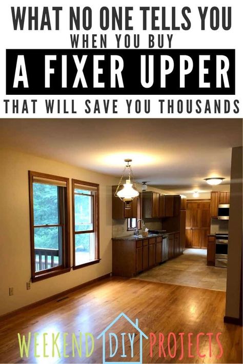 How To Buy A Bigger House, Cheap Fixer Upper Ideas, Home Fixer Upper Ideas, Small House Fixer Upper, Fixer Upper Checklist, Flipping A House On A Budget, How To Jack A House Up, Diy House Flipping Ideas, Complete Remodel House