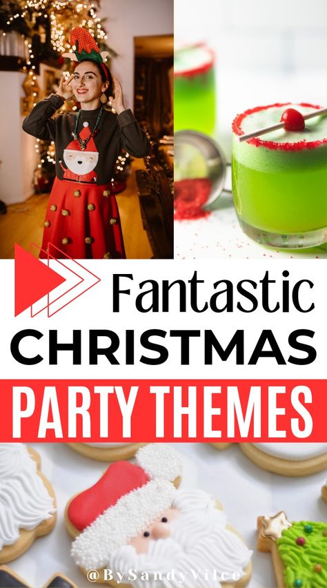 Fantastic Christmas party themes Christmas Lights Party Theme, Christmas Party Theme Ideas Family, Family Xmas Party Theme, Christmas Attire For Family, School Staff Holiday Party Ideas, Chili Christmas Party, Dress As A Holiday Party Theme, Cute Christmas Party Themes, Small Christmas Party Ideas Friends