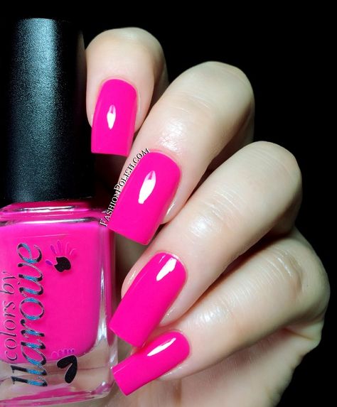 Colors by Llarowe Frenzy (Please note this has been discontinued on the CBL website because of staining) Cerise Pink Nails, Swatches Ideas, Nails Painting, Nail Polish Pink, Nail Polish Nails, Nail Paint Shades, Nail Boutique, Tape Nail Art, Delhi Girls