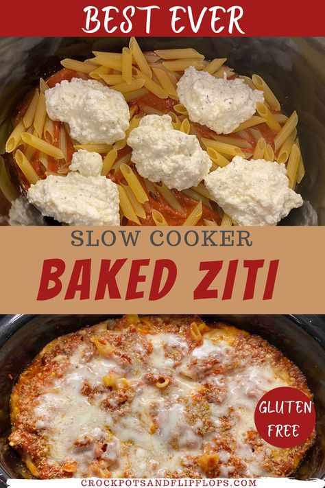 Friday Night Meals Easy, Easy Different Dinner Ideas, Single Serve Dinner Recipes, Crock Pot Baked Ziti, Dinner For Busy Nights, Slow Cooker Baked Ziti, Summertime Meals, Summer Crockpot, Crockpot Pasta