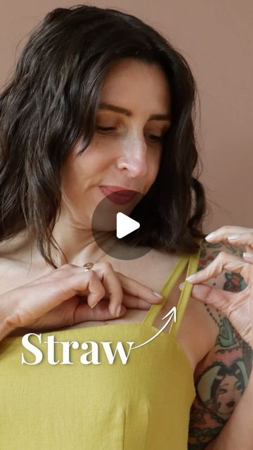 Seamwork on Instagram: "🎀 How to turn a spaghetti strap with a straw! 🎀

Here’s a really cool tip for turning a spaghetti strap more easily:

Use a straw! 

1️⃣ Sew your tube of fabric, leaving a very long thread tail at the end.  Thread this tail onto a hand sewing needle.

2️⃣ Drop the needle into the fabric tube, eye end first. Work the needle to the other side.

3️⃣ Then grab a compostable straw or a metal one.  Drop the needle into the drinking straw and insert the straw into the tube. 

4️⃣ Work the straw almost to the other end. Pull the thread tail, so that the end folds into the center of the straw. Pull gently. The straw will prevent your fabric from bunching up at the end. 

🎥 For 3 more ways to easily sew and turn spaghetti straps, check out my video on YouTube. I’ll show yo Sewing Straps, Sewing Tops, American Quilt, Drinking Straw, Sewing Needle, The Tube, Bobby Pin, Youtube I, One Drop