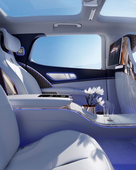 Feminine Car Interior, Electric Luxury Car, Luxury Electric Cars, Luxury Suv Interior, Luxury Car Interior Aesthetic, Luxury Car Interior Design, Maybach Suv, Luxury Car Aesthetic, Luxury Cars Garage