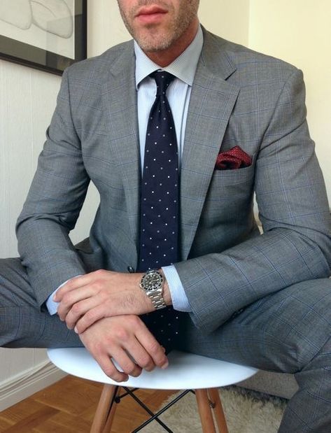 Suits Tie For Men, Grey Business Suits Men, Mens Suit And Tie, Grey Suits For Men, Windowpane Suit, Grey Suit Men, Suit Combinations, A Man In A Suit, Light Grey Suits