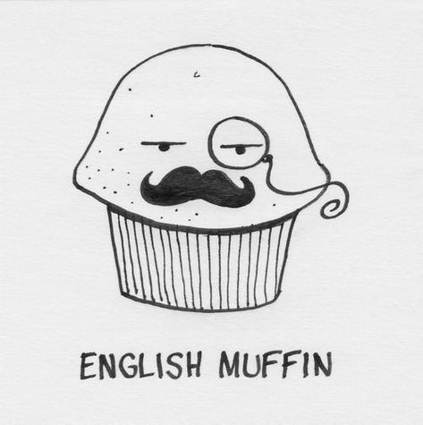 Tehe Funny Drawings, English Muffin, Bones Funny, The Words, Cool Drawings, Make Me Smile, Easy Drawings, Cute Drawings, Cupcake