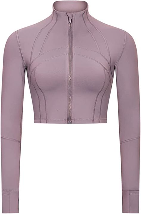 Ladies Short Jackets, Peach Blush, Mode Online, Sports Jacket, Dress With Cardigan, Yoga Wear, Thumb Holes, Crop Tops Women, Crop Jacket