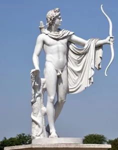 Statue of Apollo with bow and arrow | Learnodo Newtonic Super Human Strength, Apollo Statue, God Apollo, Greek Pantheon, Mount Olympus, Super Human, Bow And Arrow, Roman Emperor, Greek God