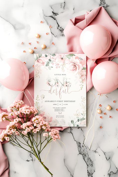 🌸✨ Celebrate your little one's first birthday in style with our Pink Floral Little Miss Onederful Invitation! 🎉 Perfect for a charming and elegant celebration, these customizable invites feature beautiful pink floral designs. Easily personalize in your web browser and print at home or send to a local printer. Make her day Onederful! 🌟🎈 #LittleMissOnederful #OnederfulFirstBirthday #OnderfulBirthdayInvitation  #FirstBirthdayInvitation #BirthdayPartyIdeas  #FloralBirthday #DIYBirthdayParty #EventPlanning