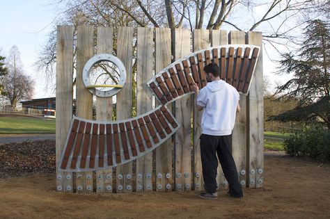 Acoustic Arts projects Outdoor Music Area, Play Grounds, Music Garden, Outdoor Learning Spaces, Sound Sculpture, Kids Indoor Playground, Play Ground, Outdoor Music, Sensory Garden