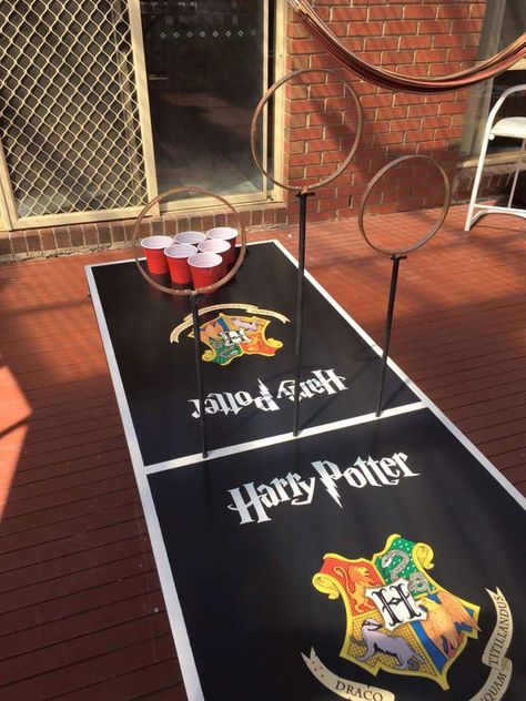 How to Throw a Surreal Harry Potter Themed Birthday Party | Harry Potter Beer Pong, Harry Potter Themed Birthday Party, Harry Potter Graduation, Harry Potter Themed Birthday, Harry Potter Themed Party, Harry Potter Christmas Decorations, Harry Potter Props, Harry Potter Theme Birthday, Themed Party Ideas