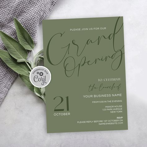 Creative - Modern Font Designs Party Company Logo, Grand Opening Invitations Template, Grand Opening Invitations Design, Soft Opening Invitation, Store Opening Invitation, Company Event Invitation, Company Launch Party, Business Party Invitation, Company Invitation