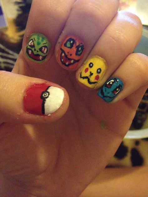 Pokemon original!  Rocked Bulbasaur! #nailart Pokemon Original, Manicures Designs, Billiard Balls, Billiards, Nail Art Designs, Manicure, Pokemon, Art Design, Nail Art