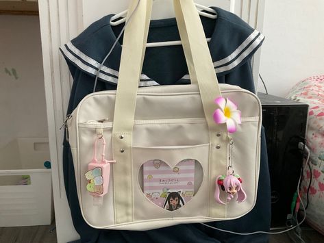 Sanrio School Bag, Japanese Bag Aesthetic, Japanese School Bag Kawaii, Japanese Bag School, Ita Bag Aesthetic, Japan School Bag, Cutecore School, Ita Bag Ideas, Bag Aesthetic School