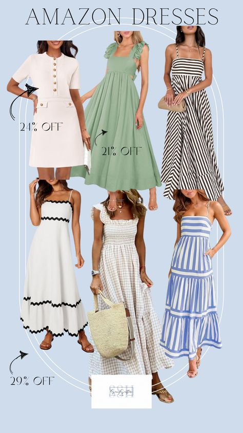 Amazon Summer Dresses, Amazon finds, Amazon, summer dresses, dress, style, style inspo, outfit inspiration. Summer Dresses Amazon, Amazon Summer Dresses, Beach Dress Outfit, Dress Amazon, Amazon Dresses, Dresses On Amazon, Southern Homes, Church Dresses, Southern Home