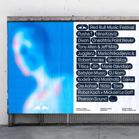 The Brand Identity on Instagram: “@hellome.studio designed the visual identity and campaign for Red Bull’s 2018 music festival in Berlin. Between September 8th and October…” Music Festival Instagram Post, Instagram Identity, Kv Design, Gfx Design, Visual Strategy, Search History, Portfolio Layout, 6k Followers, Identity Design