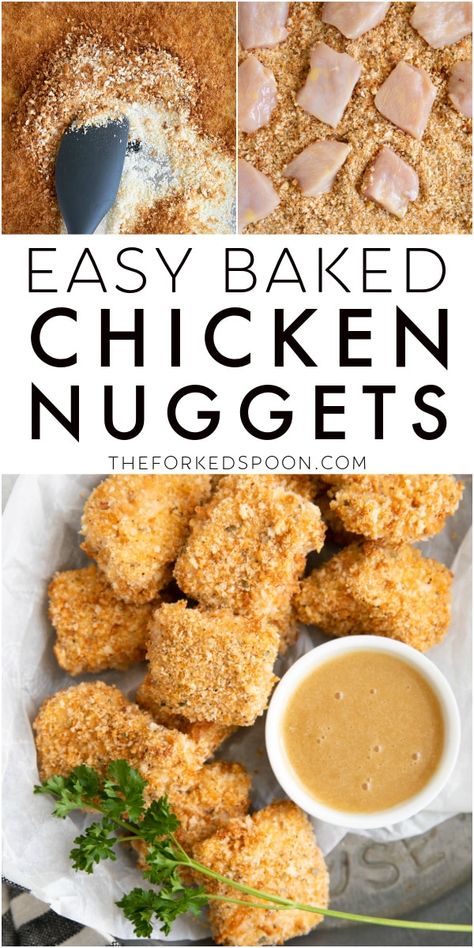 Baked Breaded Chicken Nuggets, Baked Chicken Nuggets Panko, Chicken Nuggets Recipe Baked, Breaded Chicken In The Oven, Panko Chicken Bites, Chicken Nuggets Baked, Chicken Bites Baked, Homemade Chicken Nuggets Baked, Panko Breaded Chicken