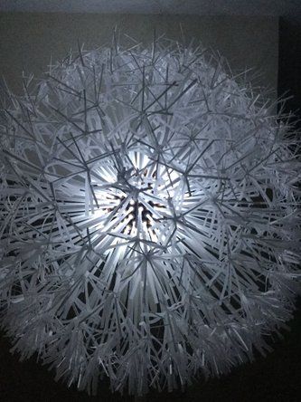 PAPER DANDELION STANDARD LAMP: 9 Steps (with Pictures) Paper Dandelion, Dandelion Light, Led Lamp Design, Dandelion Wall Art, Standard Lamp, Lamp Inspiration, Make A Lamp, Paper Lampshade, Dandelion Flower