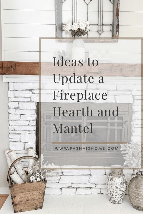 Ideas to update a fireplace hearth and mantel | Fireplace remodel | Fireplace ideas | Fireplace face update | Fireplace hearth update | Fireplace makeover #fireplaceupdate #fireplaceinspiration #fireplacemakeover #fireplaceideas Decorating A Hearth, Remodel Fireplace Ideas, Fireplace Hearth Decor Ideas, Decorating Fireplace Hearth, Fireplace Without A Hearth, Hearth Decorating Ideas, Raised Hearth Fireplace, Update A Fireplace, Update Fireplace