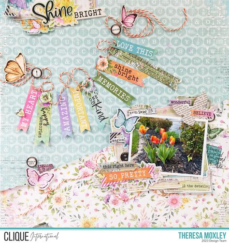 Hi friends, today I am sharing a full process video all about our new tulips that came in this spring. I am working with the Clique Sampler Kit featuring Simple Stories Life In Bloom, which is a fantastically vintage soft kit perfect for spring layouts! Link to my YouTube is in my bio. #cliquekits #scrapbookkits #theresamoxley #simplestories #gardeningscrapbook #scrapbooklayout #papercrafting #vintagelove Simple Stories Life In Bloom Layouts, Simple Stories Vintage Life In Bloom, Simple Stories Life In Bloom, Simple Stories Scrapbooking, Bridal Shower Scrapbook, The Clique, Vintage Soft, Simple Stories, Vintage Life