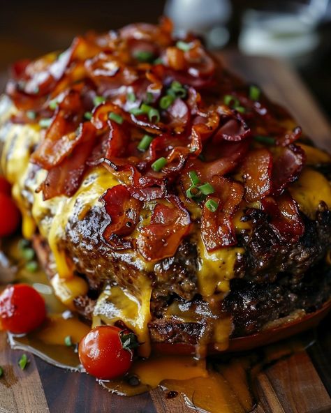 Just pulled this sizzling Bacon Cheeseburger Meatloaf out of the oven! Who can resist bacon and cheddar? Visit website for full recipe at https://northeastnosh.com/f/bacon-cheeseburger-meatloaf #northeastnosh #baconcheeseburger #meatloaf #comfortfood #homemadedinner #cheesydelights #baconlove #familymeals #homecooking #tasty #delicious #foodie #recipeoftheday #dinnerideas #easyrecipes Bacon Cheeseburger Meatloaf, Cheeseburger Meatloaf, Classic Meatloaf Recipe, Good Meatloaf Recipe, Best Meatloaf, Homecooked Meals, Bacon Cheeseburger, Meatloaf Recipe, Minced Meat