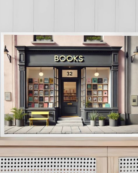 Bookstore Front Window, Book Tour Aesthetic, Book Store Decor, Furniture Window Display, Libreria Aesthetic, Charming Bookstore, Modern Bookstore, Book Shop Aesthetic, French Bookstore