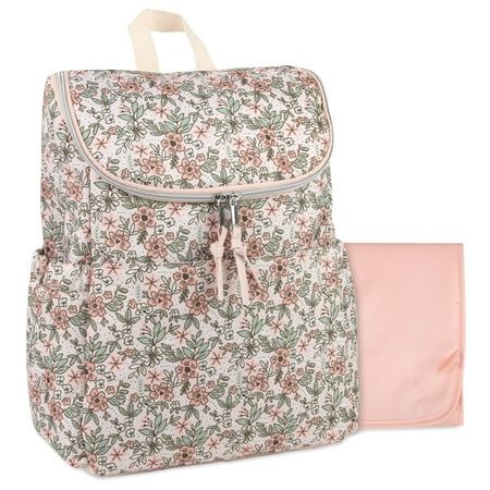 This Baby Essentials Multi-Pocket Dual Zipper Flap Closure Diaper Bag Backpack contains a total of (7) pockets for storing everything for your baby on the go - from feeding bottles, to diapers, baby wipes, clothes, shoes, snacks, toys and more! Includes a removable, wipe clean changing pad in a solid pink color to match the shades within the floral print of the bag. Backpack contains dual zipper closure for quick and easy access when you need to grab something in a flash. Also contains padded, adjustable shoulder straps and stroller straps so you can easily clip the bag to your babys stroller when on the move. Top carry handle allows you to easy store and hang the bag on hooks and in lockers as well. Multi-pocket floral diaper bag backpack measures 17inchL x 14inchW x 6inchH. Baby Essentia Baby Necessities Handbags, Stylish Diaper Bag Freshly Picked, Toddler Diaper Bag, Quilted Diaper Bag, Pink Diaper Bag, Diaper Bag Checklist, Cute Diaper Bags, Baby Bag Backpack, Cute Suitcases