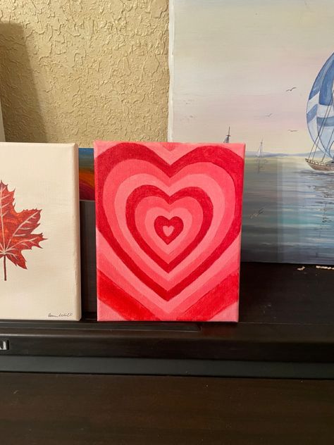 Valentines Theme Painting, Small Canvas Art Valentine, Valentine Theme Painting, Valentine Heart Canvas Painting Ideas, Galentines Party Painting Ideas, Valentine Theme Canvas Painting, Valentines Art Canvas, Simple Valentines Painting Ideas, Simple Valentine’s Day Painting