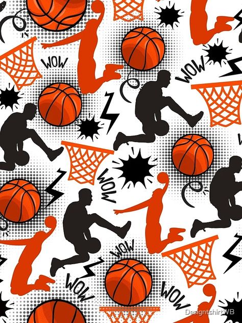 "Dynamic Comic Basketball Pattern - Vibrant Sports Design" Graphic T-Shirt for Sale by DesigntshirtWB | Redbubble Basketball Shirt Designs, Basketball Pattern, Pattern Design Illustration, Basketball Background, Paper Boy, Merch Design, Illustration Simple, Easy Drawing Tutorial, Pattern Design Inspiration