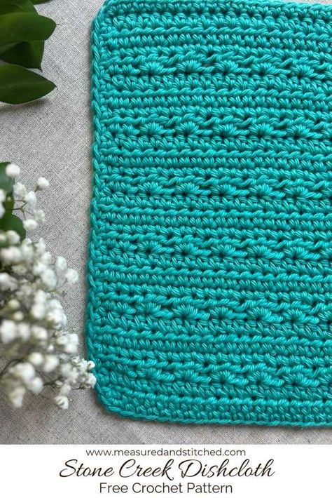 Dive into the world of creative crochet with our easy-to-follow pattern and farmhouse-inspired Stone Creek Dishcloth. This delightful crochet dishcloth is not just functional; it’s a testament to your crafty skills. Crafted with 100% cotton yarn, this piece promises comfort, durability, and a timeless farmhouse feel. Don't just clean, create! Get the free pattern now on the blog. Country Cottage Crochet, Crochet Dish Cloths Patterns Free, Crochet Washrag Pattern, Crochet Farmhouse Dishcloth, Crochet Dish Cloth Free Pattern Cotton, Crocheted Dish Cloths Patterns Free, Crochet Dishcloth Free Pattern Easy, Cotton Dishcloth Patterns Crochet, Crochet Dishrags Free Pattern