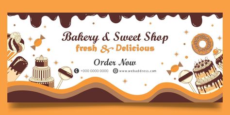 Bakery shop web banner Confectionery Shop Design, Shop Design Ideas, Confectionery Shop, Bakery Design, The Bakery, Bakery Shop, Wedding People, Heart Tree, Logo Banners