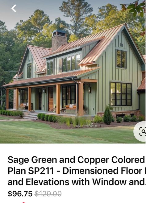 Green Siding House With Brick, Dark Green House With Cedar Accents, Olive Green Siding House Exterior Colors, House With Green Siding, Metal Building Colors Schemes, Gina Montana, Green Siding House, Manufactured Home Exterior, Green Vinyl Siding