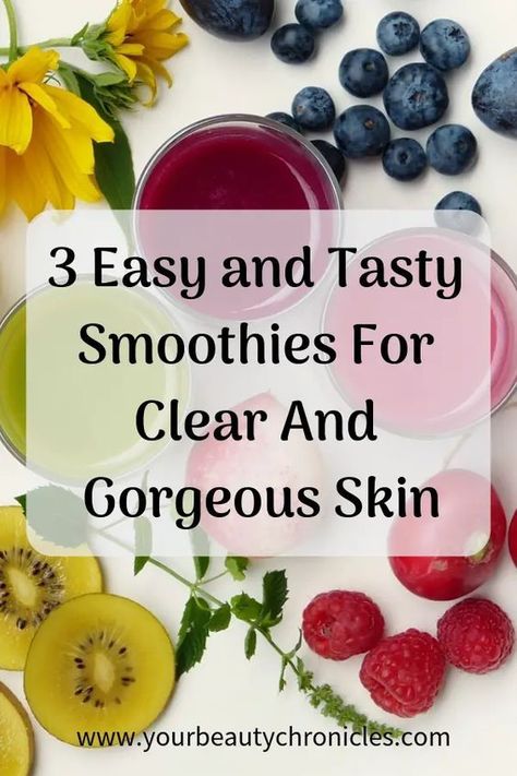 Need something to clear your skin and get better looking skin faster. Look no further than these 3 smoothies for clear skin. They all contain 4 ingredients. Smoothies For Clear Skin, Tasty Smoothies, Chocolate Avocado Smoothie, Skin Smoothie, Living Foods, Clear Skin Diet, Acne Diet, Blueberry Banana Smoothie, Acne Products