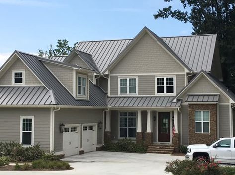 Metal Roof Houses Color Combos, Roof Slope, Flat Roof Systems, Metal Roof Panels, Metal Roof Houses, Metal Roof Installation, Metal Roof Colors, Metal Roofs, Standing Seam Metal Roof