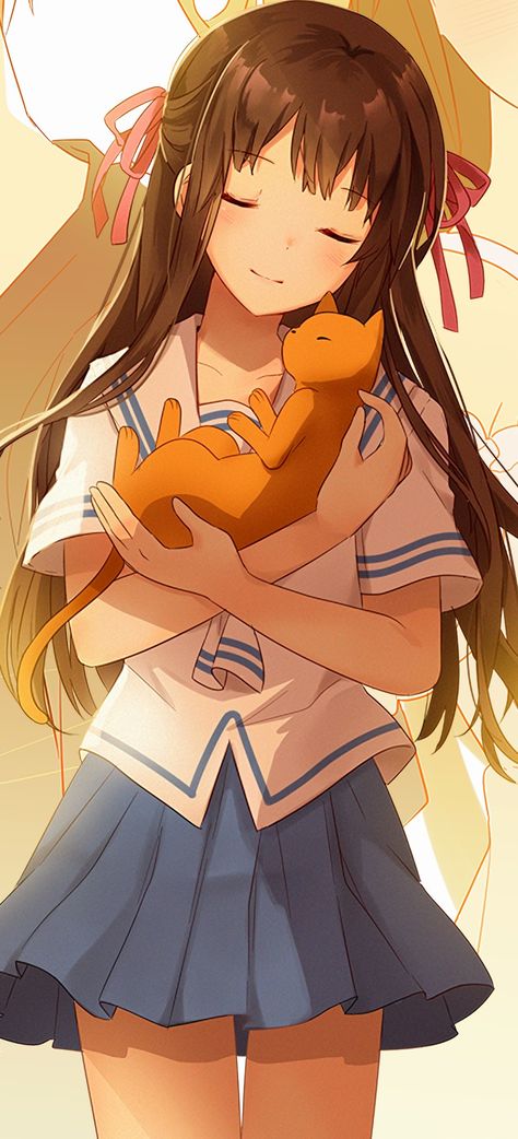 Tohru Holding Kyo Cat Form, Fruit Basket Anime Fanart, Fruits Basket Cake Anime, Fruits Basket Anime Fanart, Cute Fruits Basket Wallpaper, Fruit Basket Fan Art, Kyo And Tohru Wallpapers, Fruit Baskets Anime, Fruits Basket Drawing